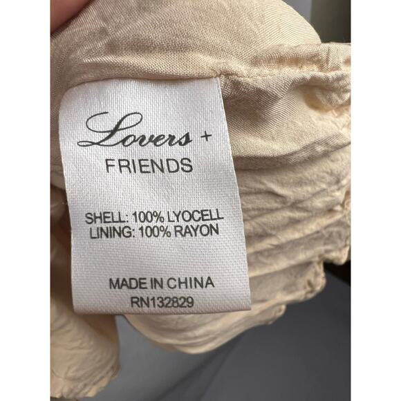 Lovers + Friends, Cindy Mini Floral Dress, Cream, Lyocell, Cottagecore Boho Fall - Picture 12 of 14